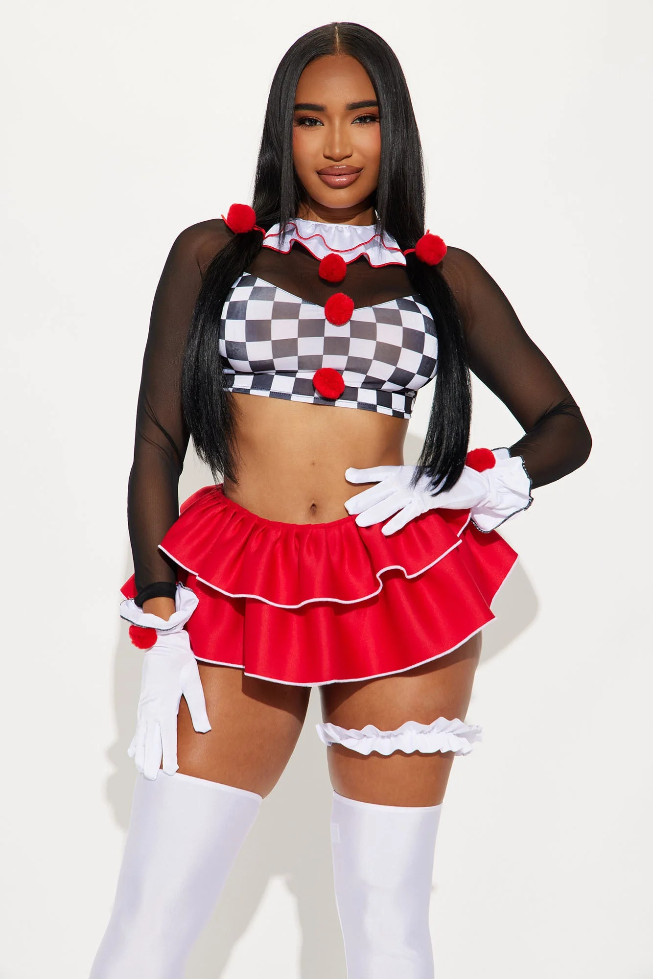 Silly As A Clown 8 Piece Costume Set - Black/combo