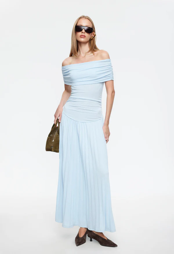 Field of Dreams Light Blue Lace Midi Dress