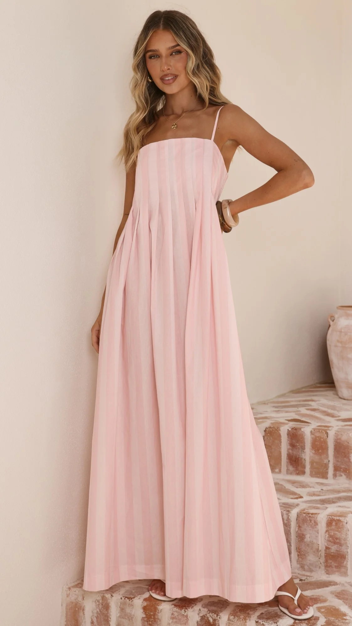 Pippa Maxi Dress - Pink Stripe