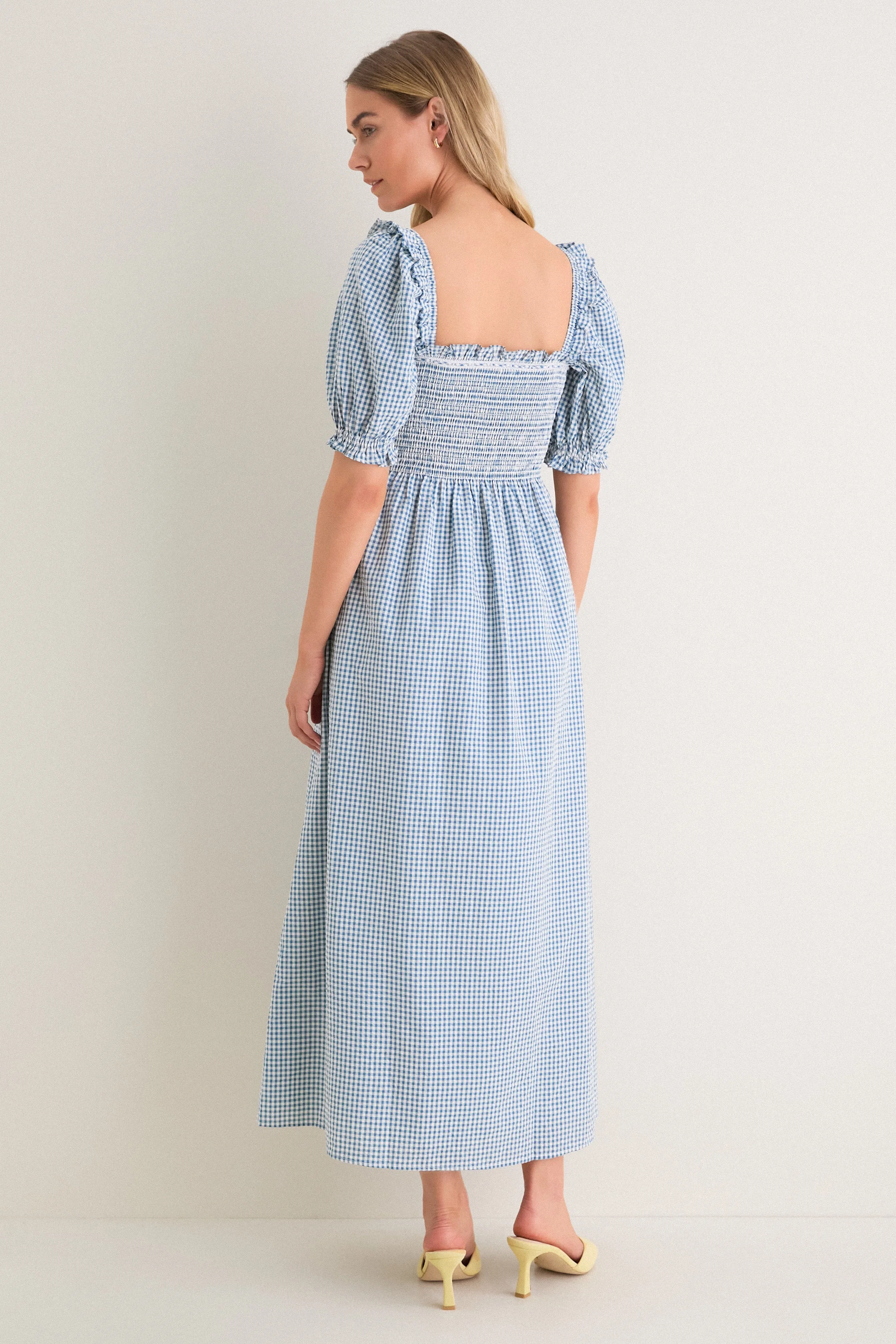 Teal Gingham Scarlett Midi Nap Dress