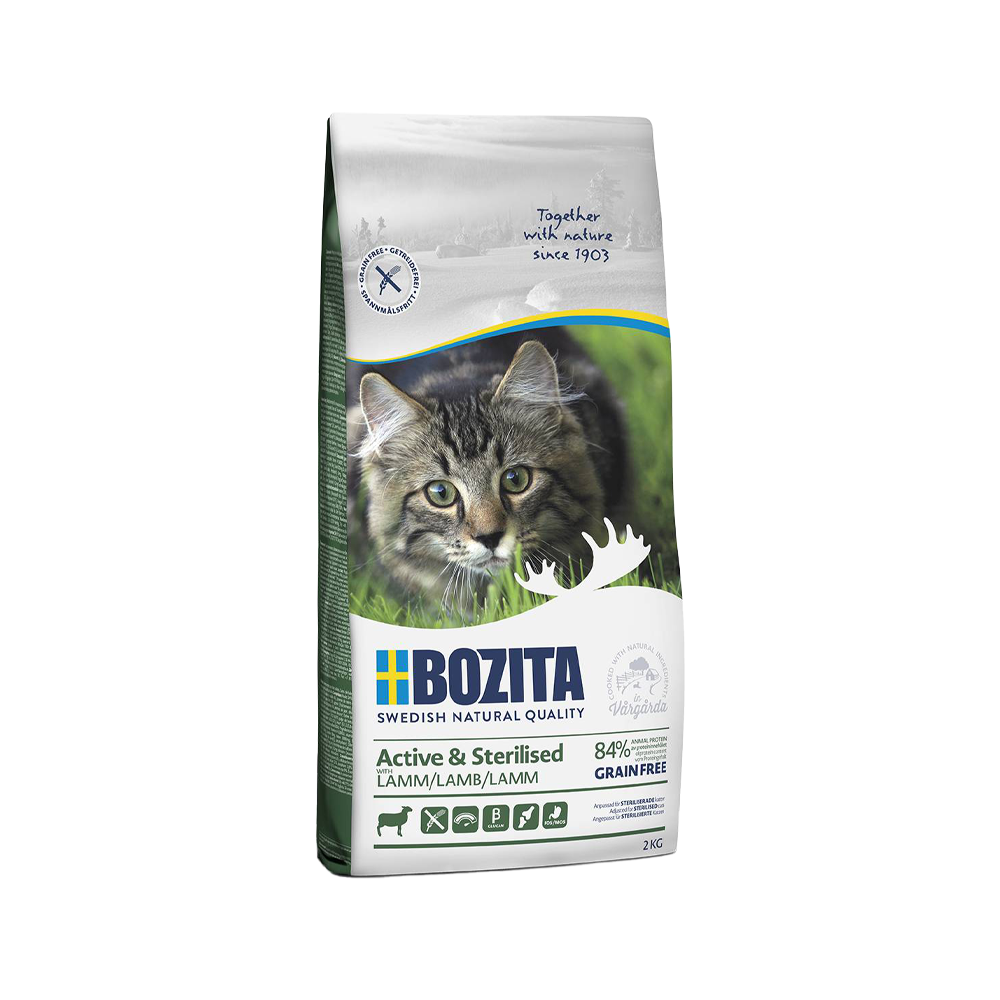 Bozita Active & Sterilised Grain Free Cat Food - 2 kg - Lamb