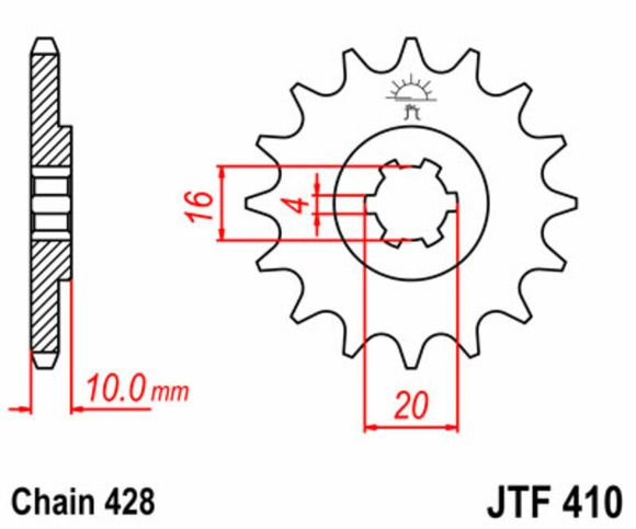 JT. Standard steel 410 - 428Ref: JTC00373A / 1077370003