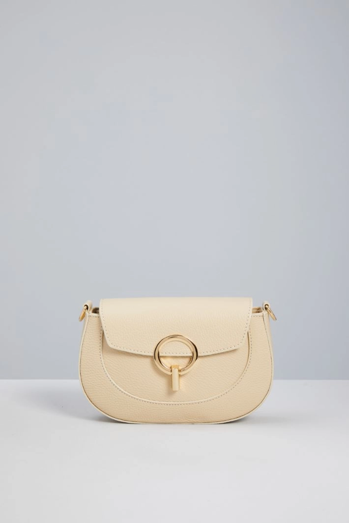 Bag with metal detail - CREAM GOLD