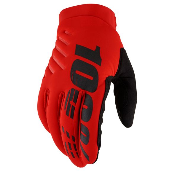 Gants cross 100% BRISKER ROUGE 2024 - RougeRef : CE1305