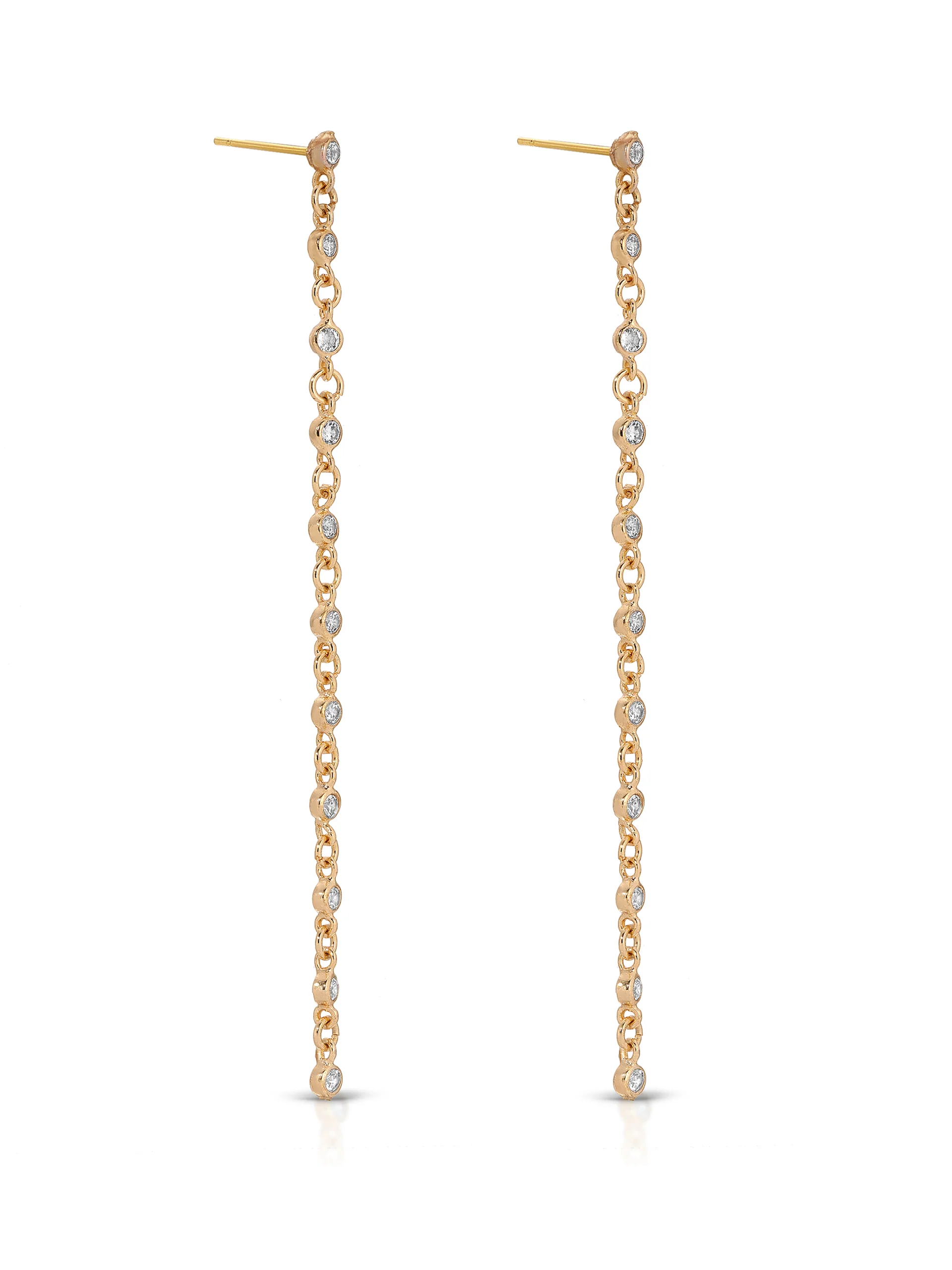 Dainty Linear Crystal Earrings