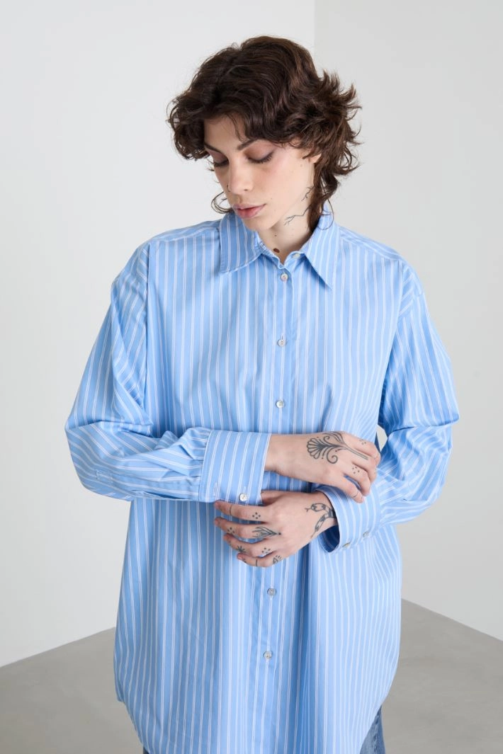 Oversized poplin shirt - PALE BLUE