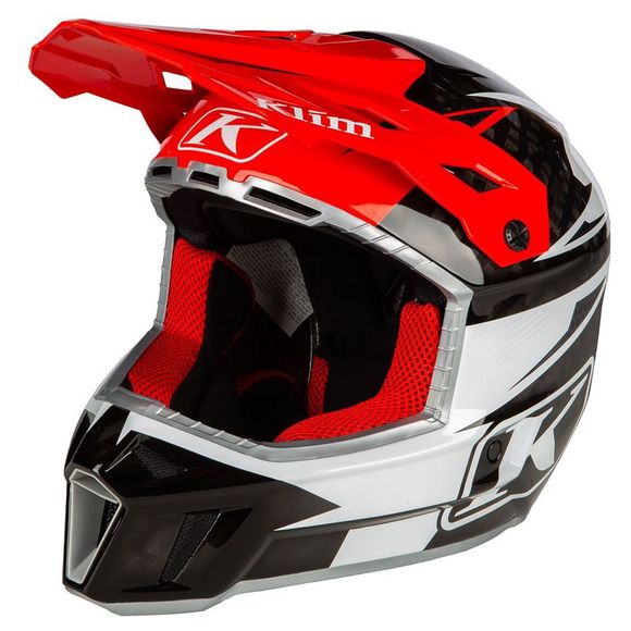 Casque cross KLIM F3 CARBON PRO OFF-ROAD STRIKER 2024 - Blanc / RougeRef : KLI0342