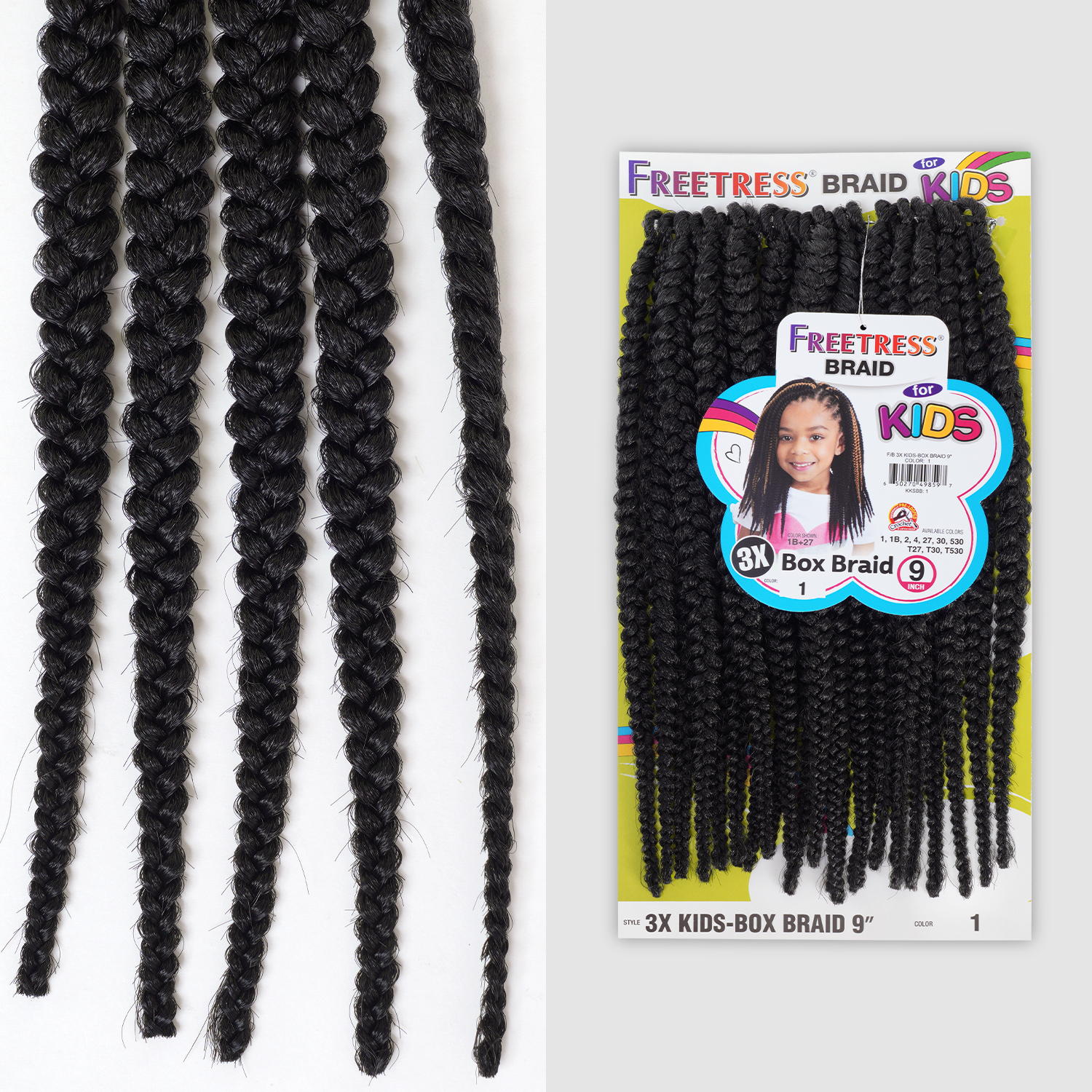 FreeTress Crochet Braids 3X Kids Box Braid 9
