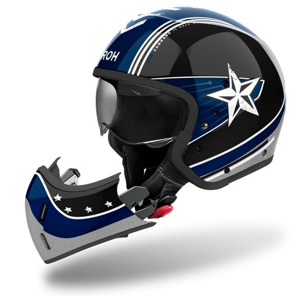 Casque modulable Airoh J110 - COMMAND - BleuRef : AR1406-C59588