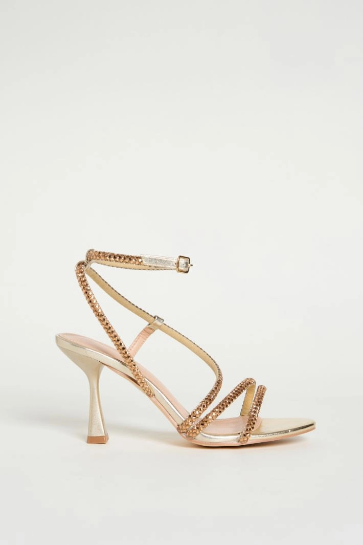 Rhinestone sandals - GOLD