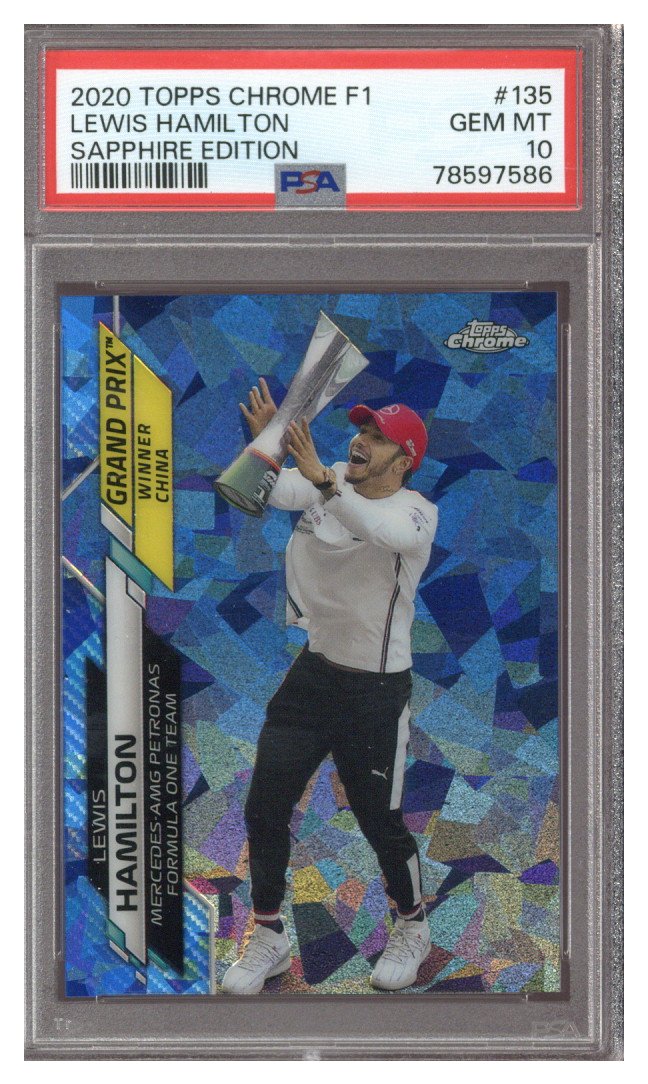 2020 Topps Chrome Sapphire F1 Lewis Hamilton #135 PSA 10