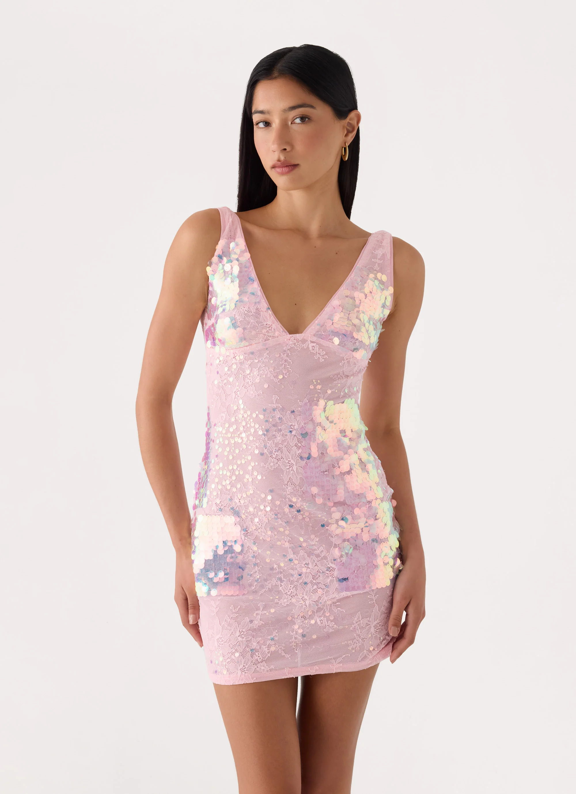 Maral Sequin Mini Dress - Pink