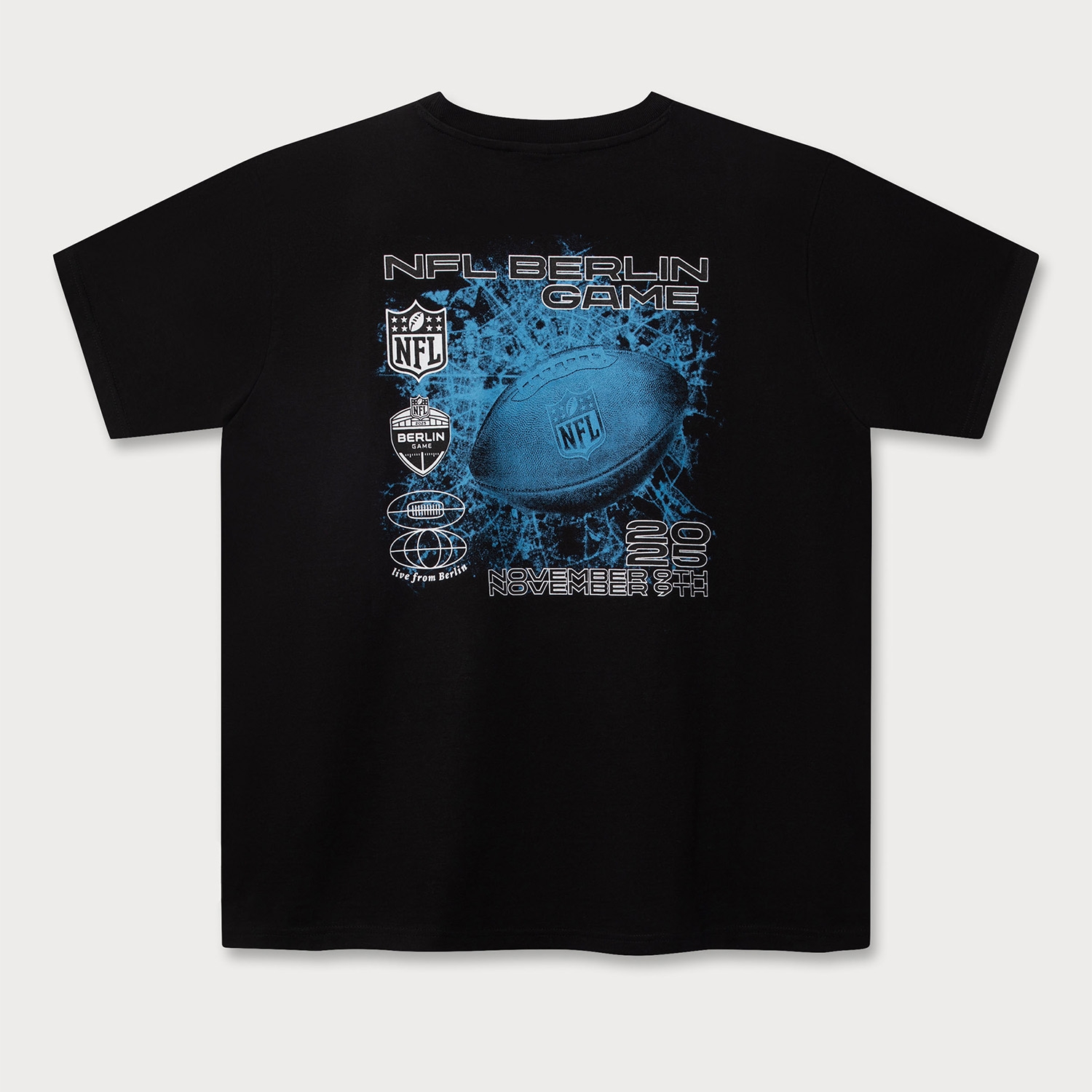 2025 NFL Berlin Game Map L&L '89 Band T-Shirt Black