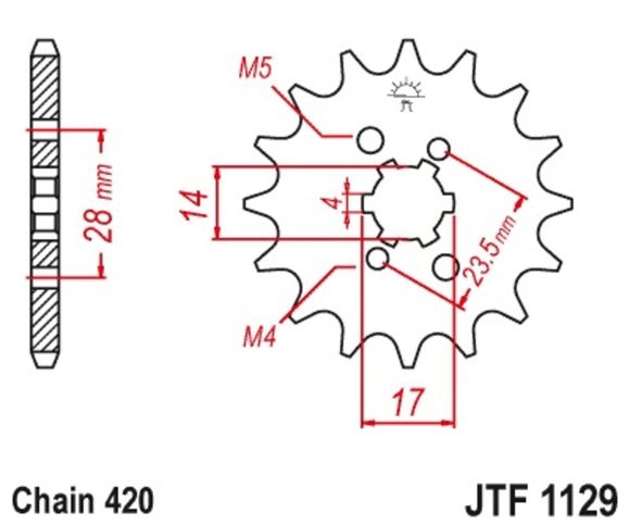 JT. Standard steel 1129 - 420Ref: Jtc00289A / 1077208004