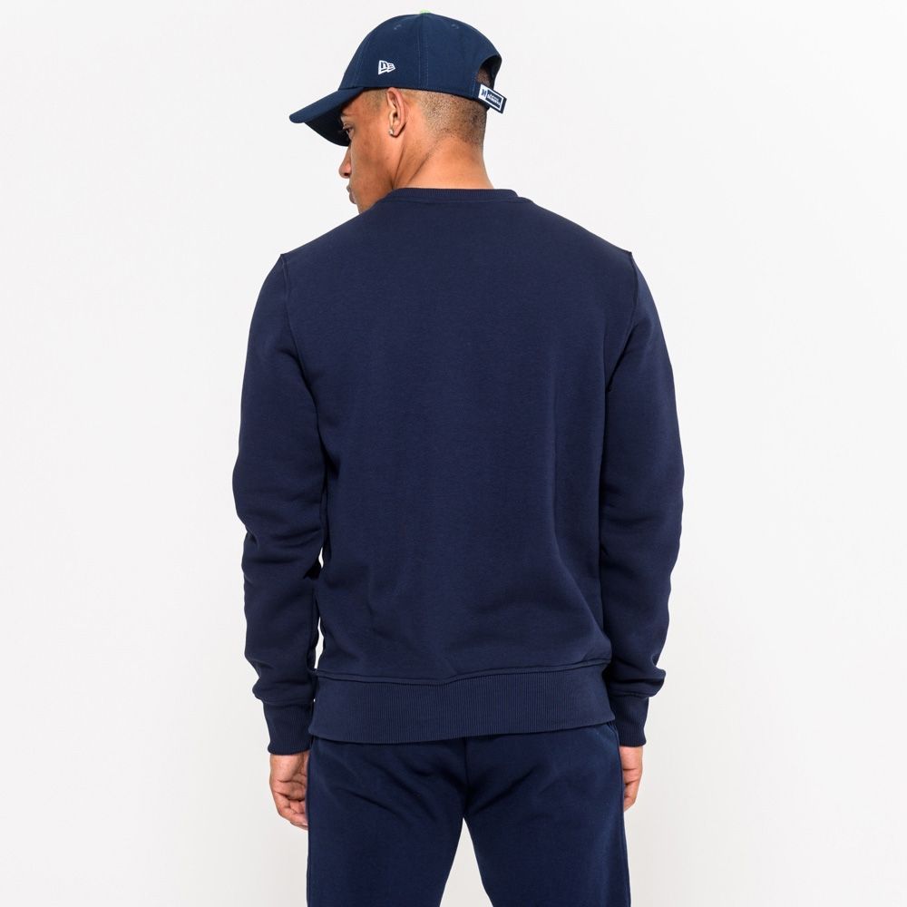 Seattle Seahawks Logo Crewneck New Era NFL Sweatshirt Navy
