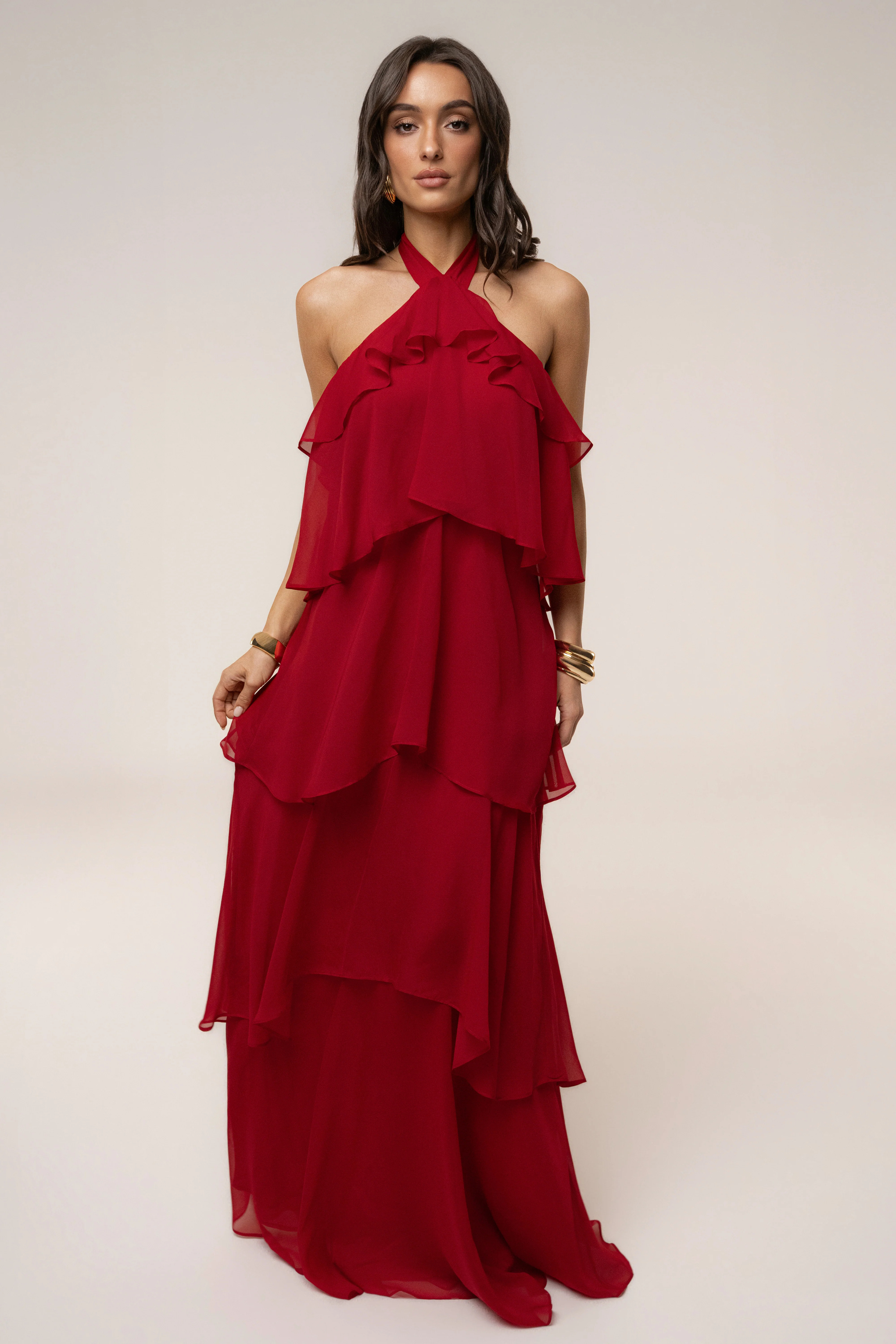 Red Head In The Clouds Maxi Dress