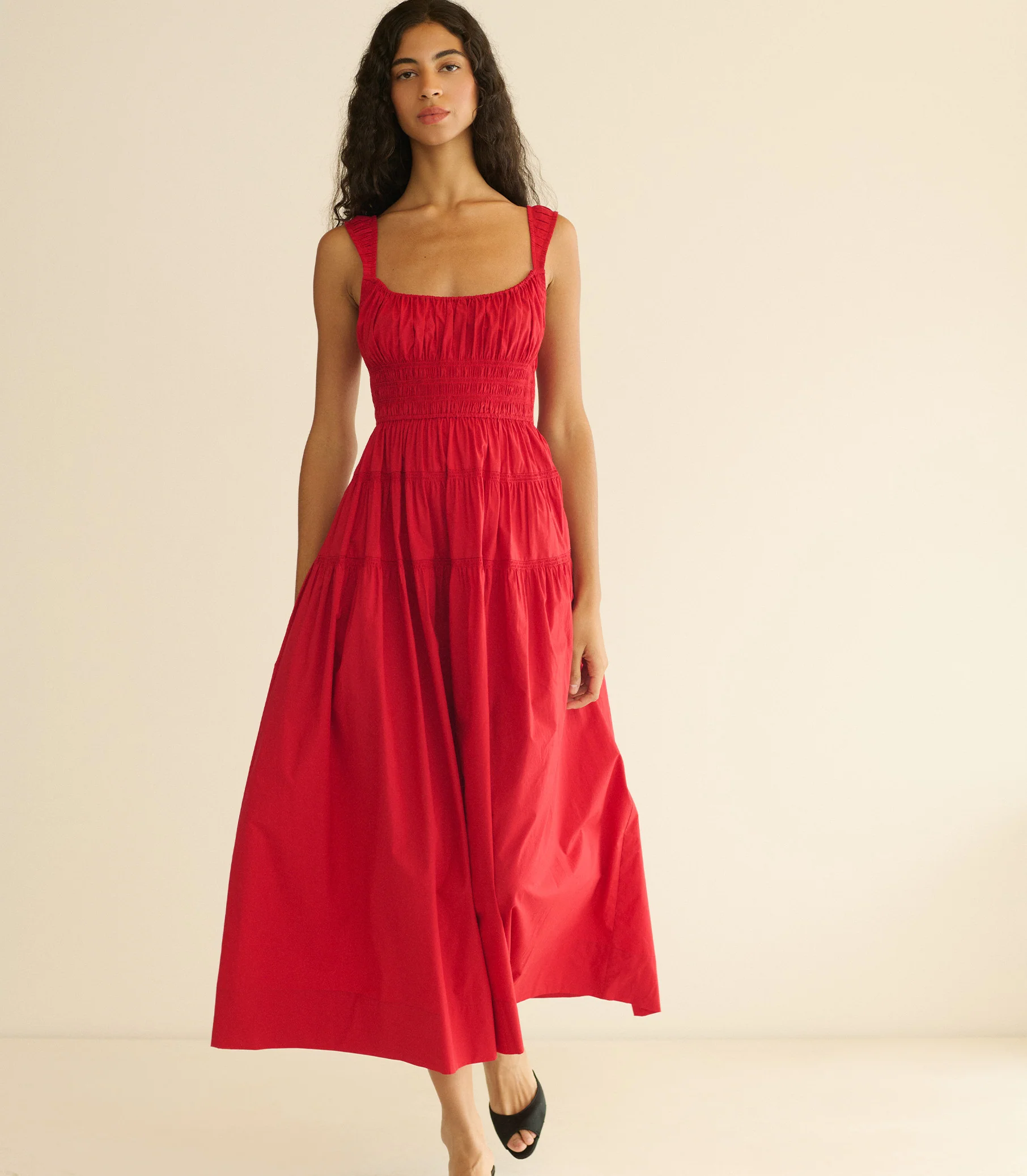 Clover Maxi Dress - Deep Tomato