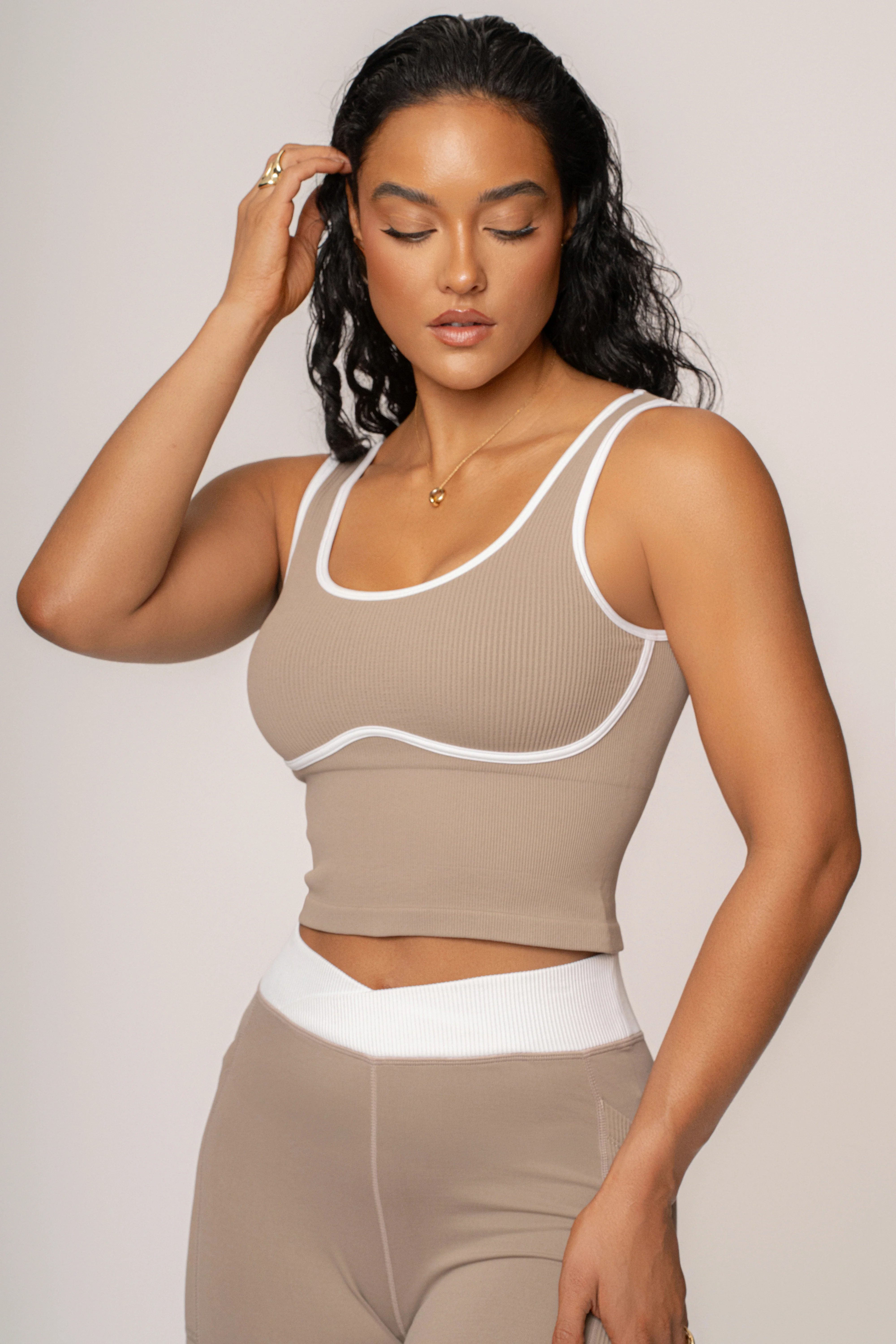 Beige/White Limitless Performance Top