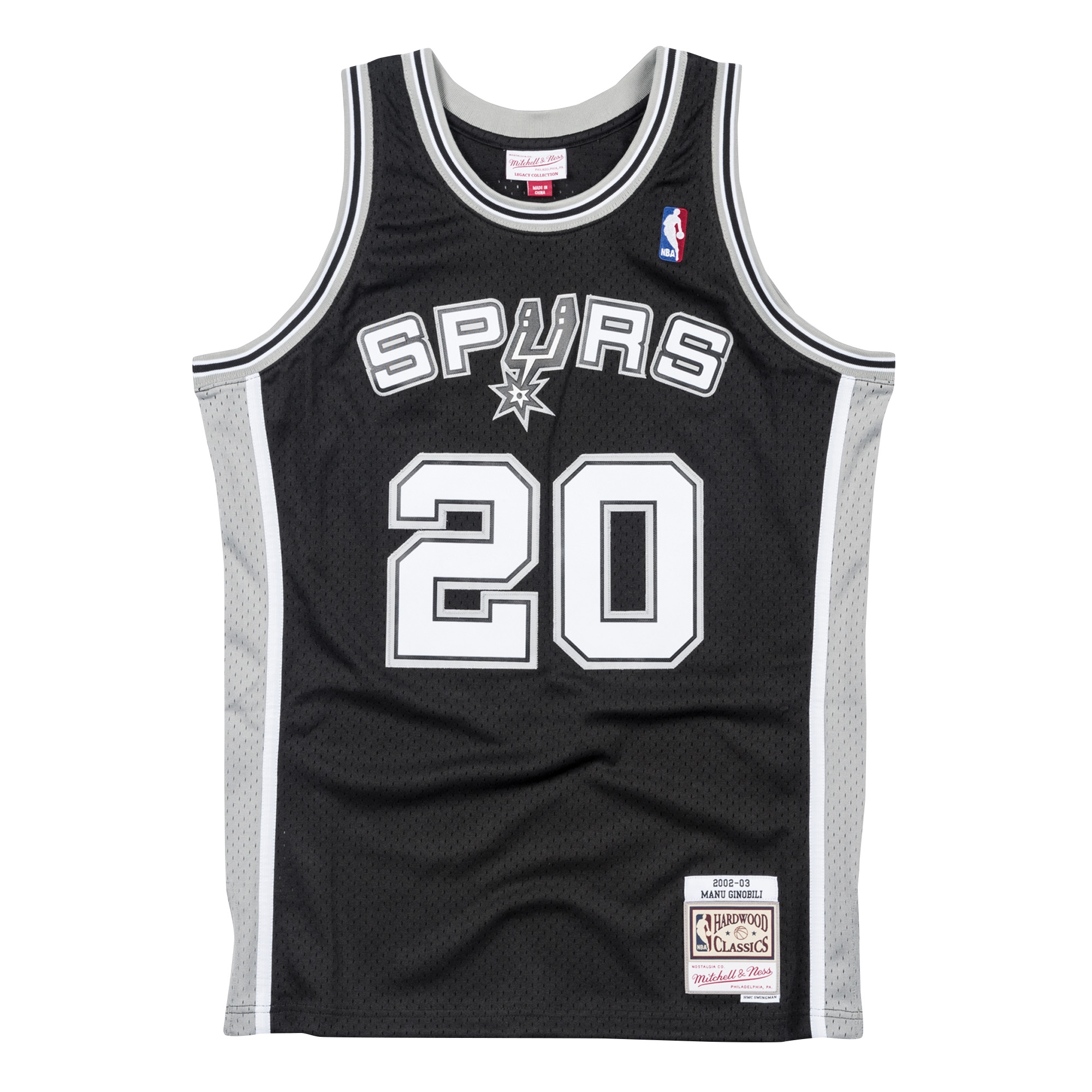 Emanuel Ginóbili #20 San Antonio Spurs 2002-03 Swingman NBA Jersey Black