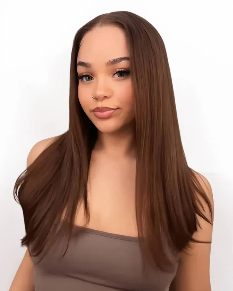 Ophirawig 6x5 invisible knots Glueless Chocolate Brown Wig Straight Wig Pre-cut Lace Beginner Friendly