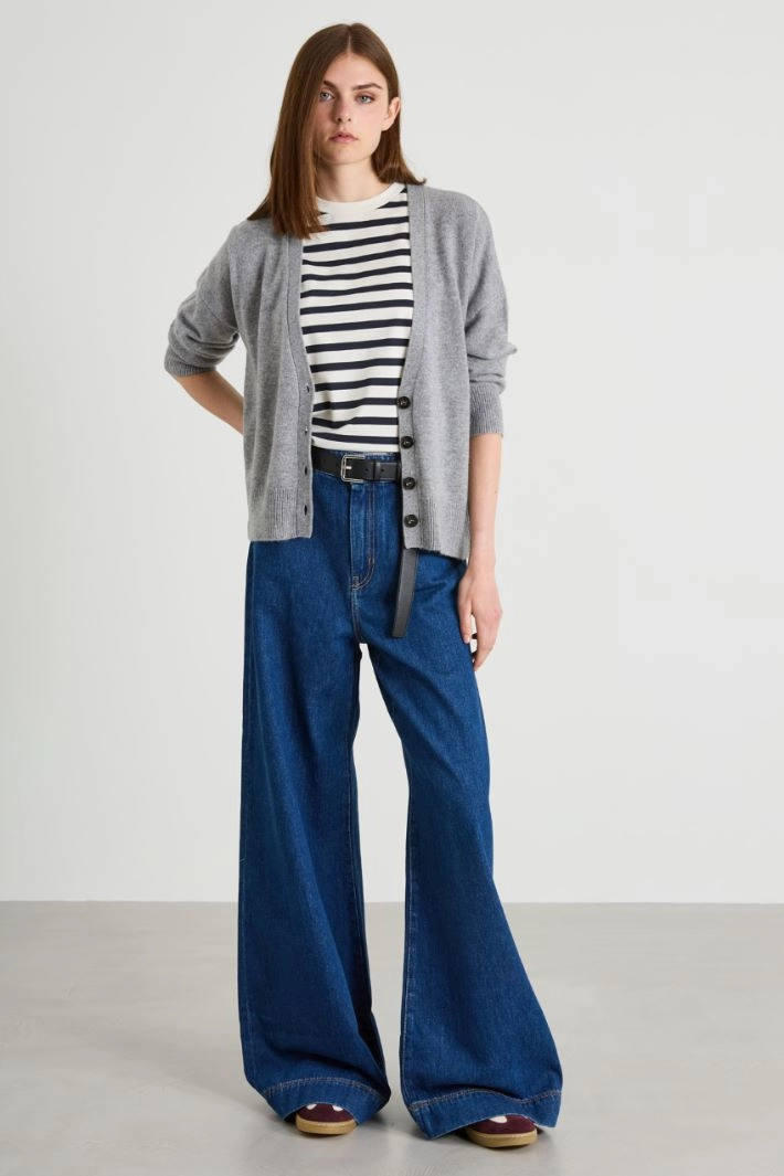 Cotton T-shirt - CREAM BLUE