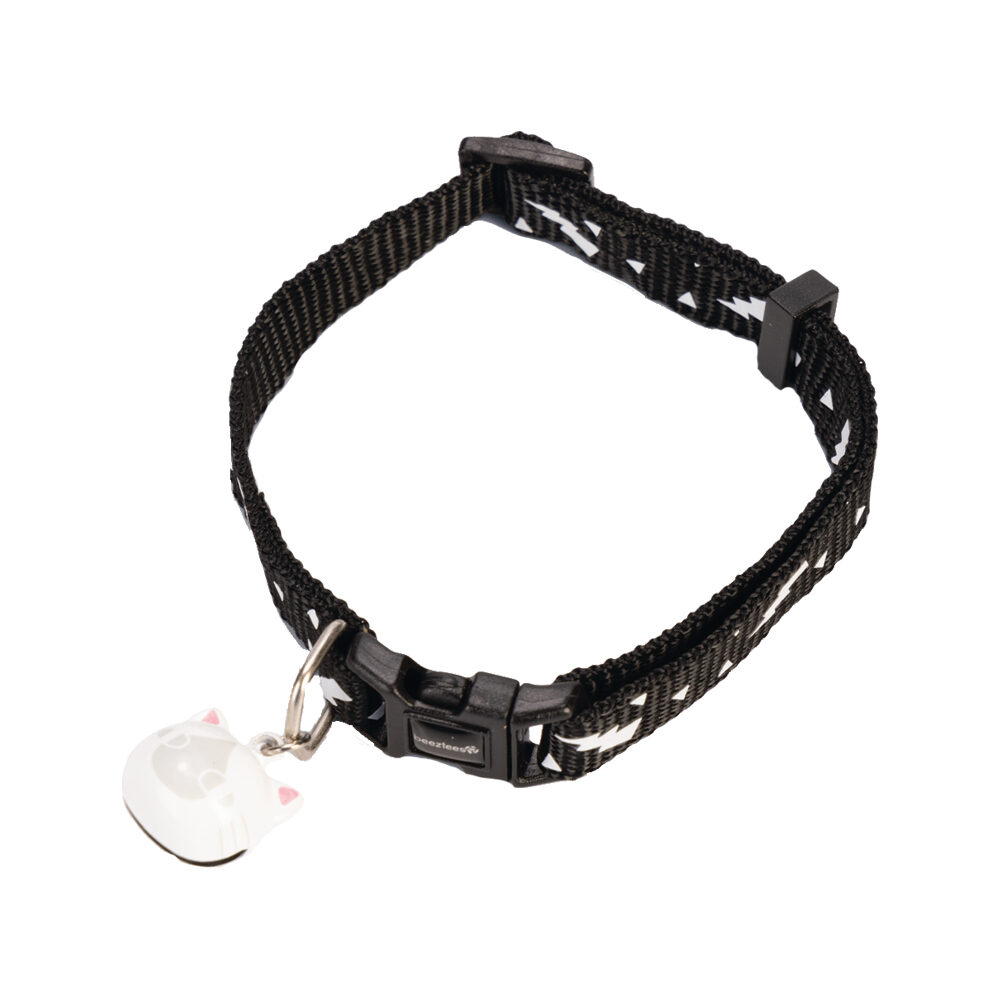 Beeztees Nylon Cat Collar Thunder  - 20-30 x 1 cm - Black