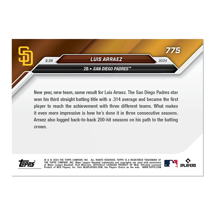 Luis Arraez - 2024 MLB Topps NOW® Card 775