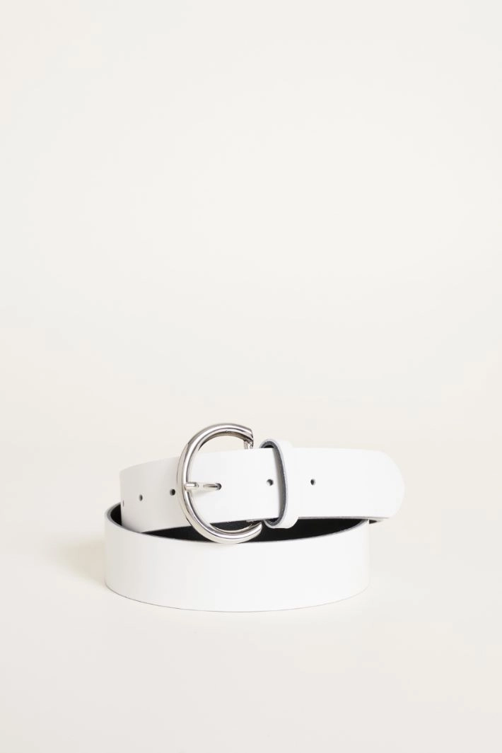 Leather belt - WHITE