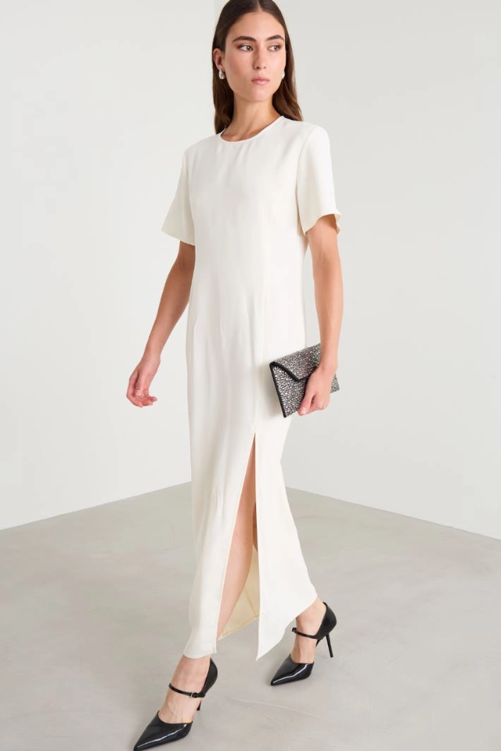 Long slit dress - CREAM