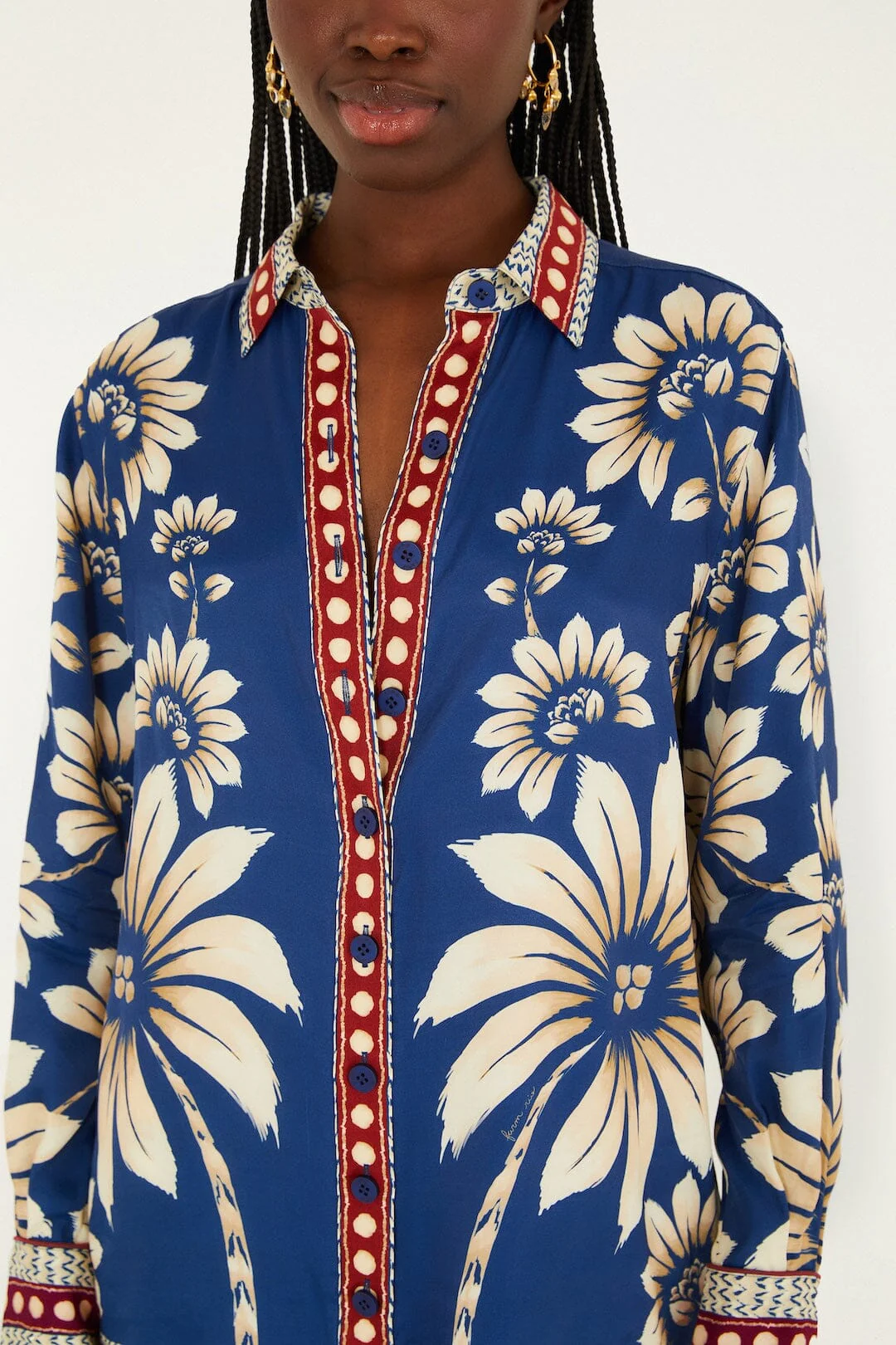 Blue Luna Collared  Pajama Shirt