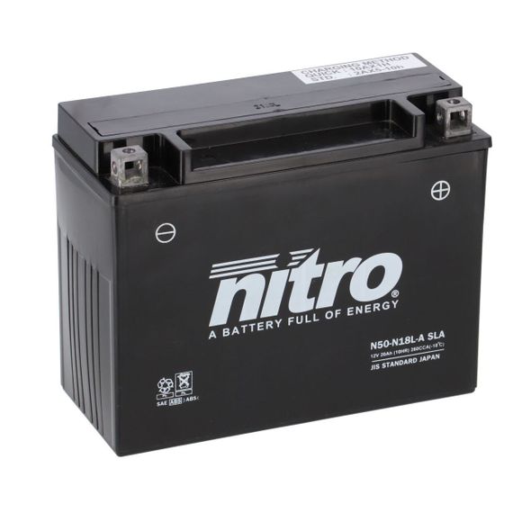 Nitro battery n50-n18l-a sla firm acid type maintenance-free/ready to useRef : N50-N18L-A SLA