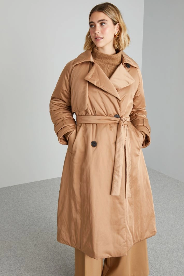 Long duchess padded jacket - CAMEL