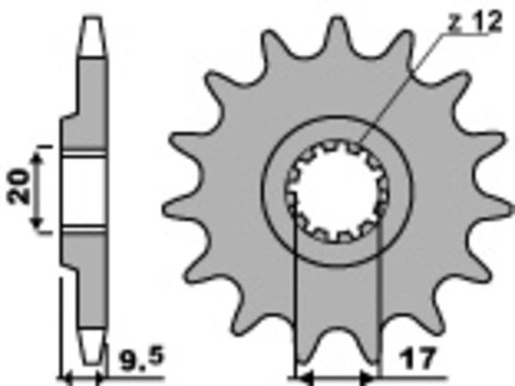 PBR Steel Standard Output Sprocket 7005 - 420Ref : PBR01225A / 1077769002