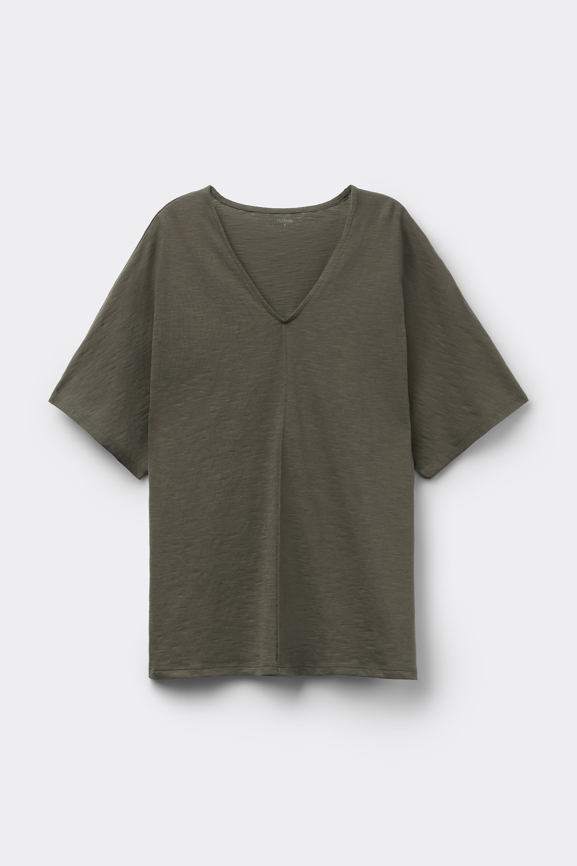 100% Slub Cotton V-Neck T-Shirt