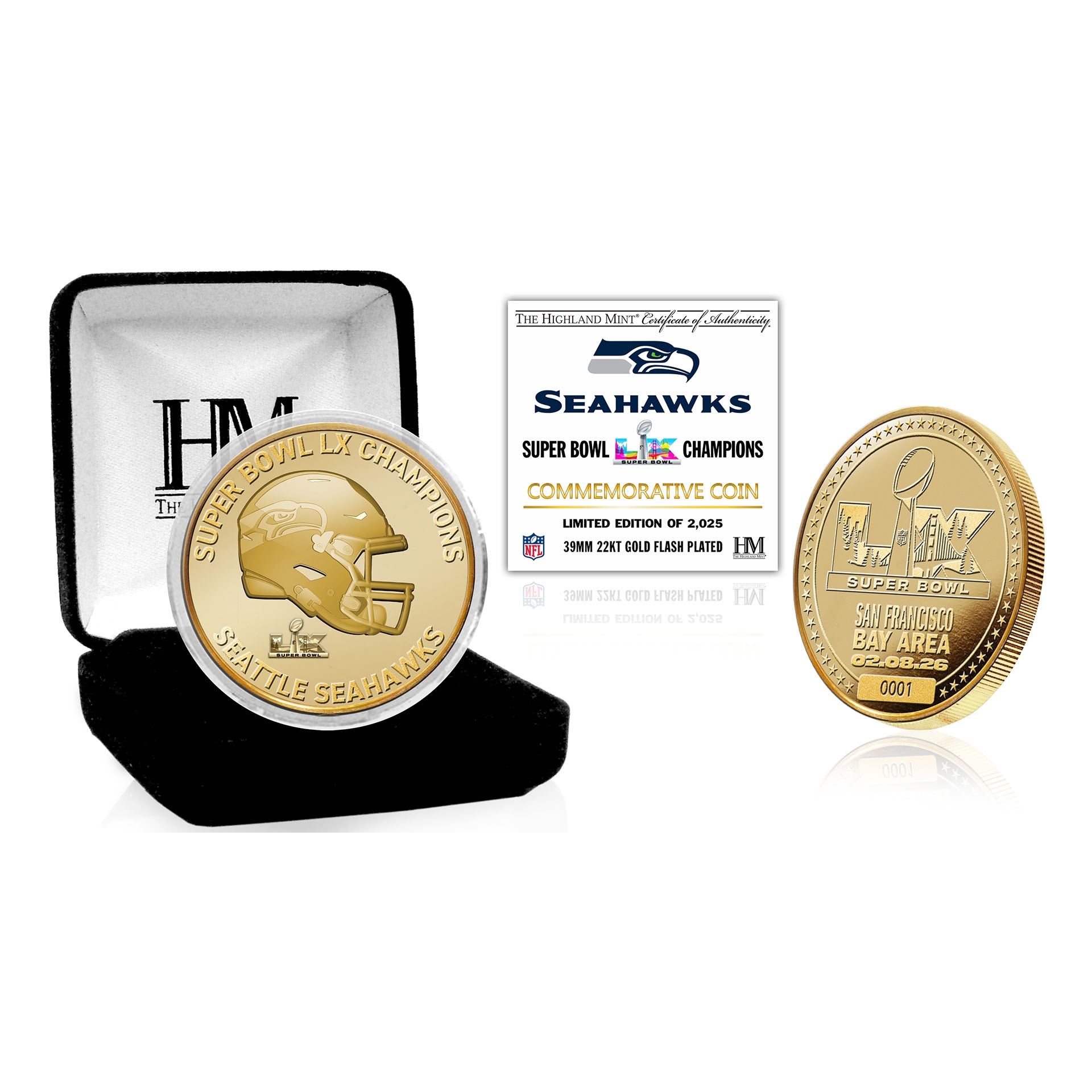 Seattle Seahawks Super Bowl LX Gold Commemorative Coin