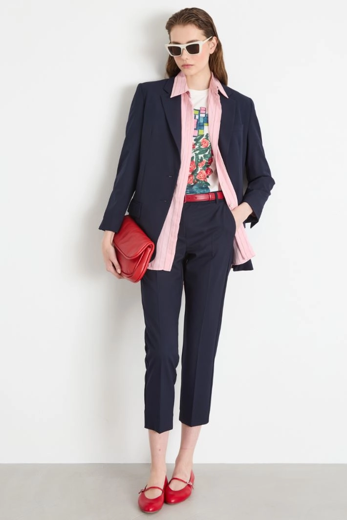 Stretch cigarette trousers - BLUE