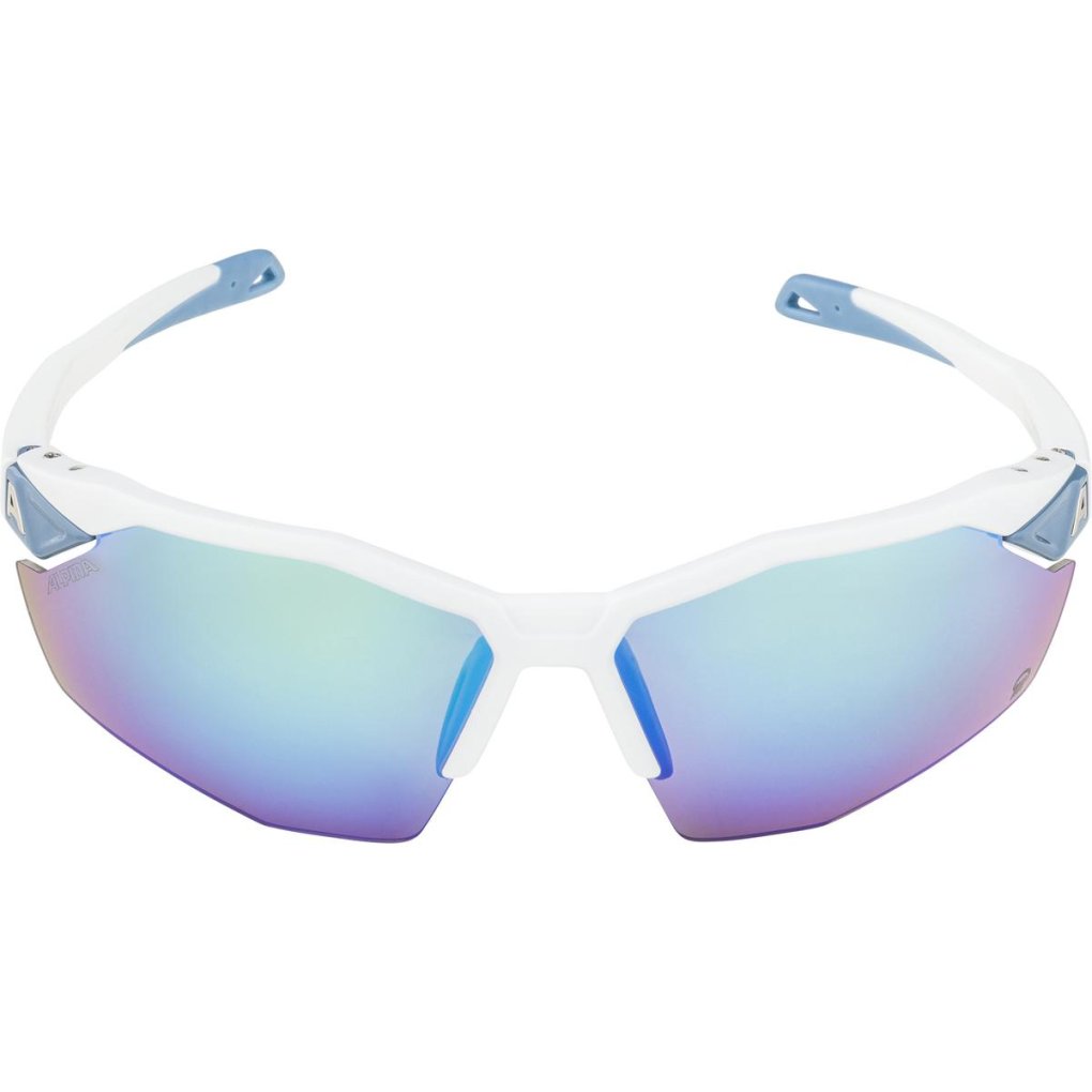 Alpina Twist Six S HR Q Glasses - white matt / Quattroflex-mirror blue