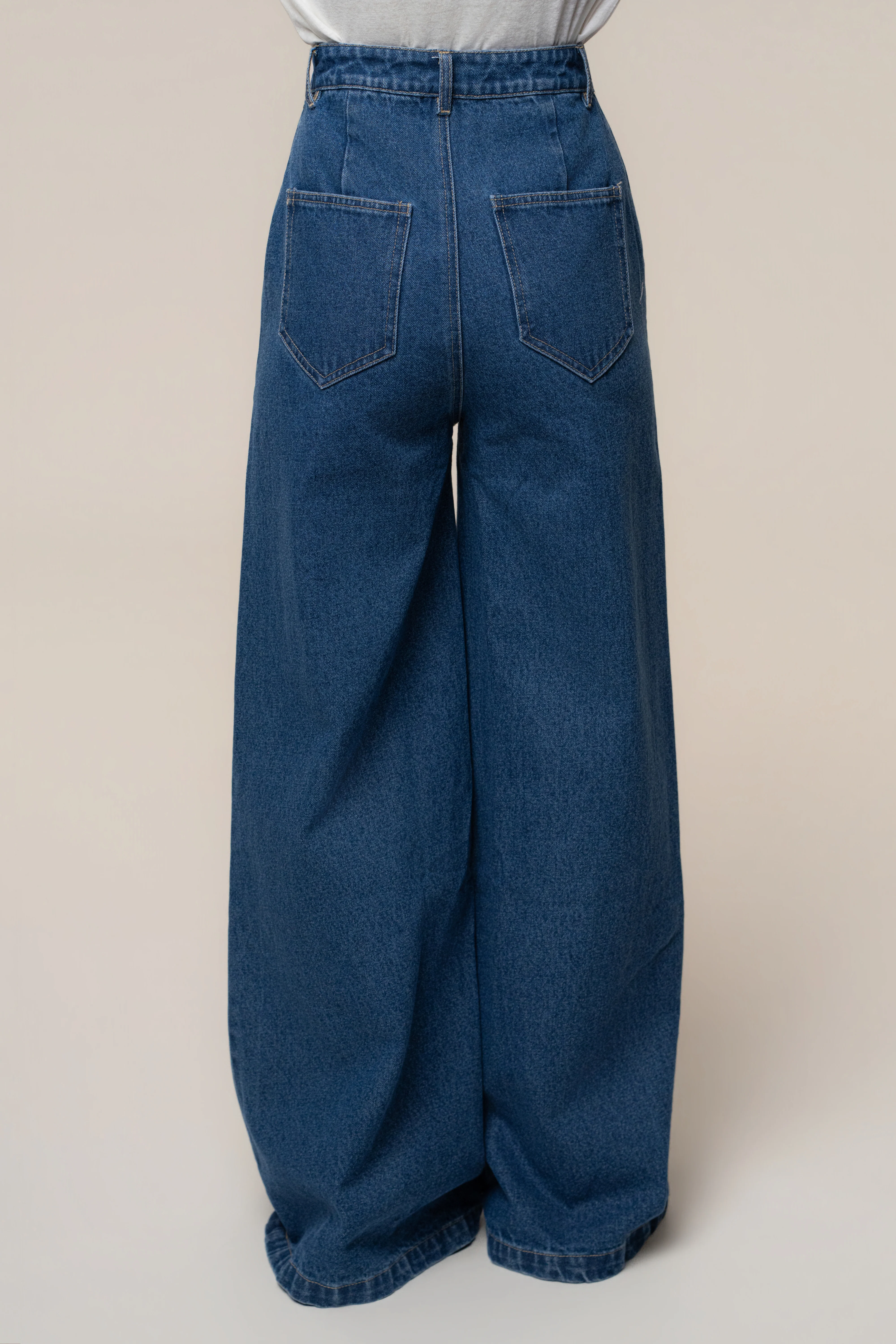 Medium Wash Wide Leg Denim Jean