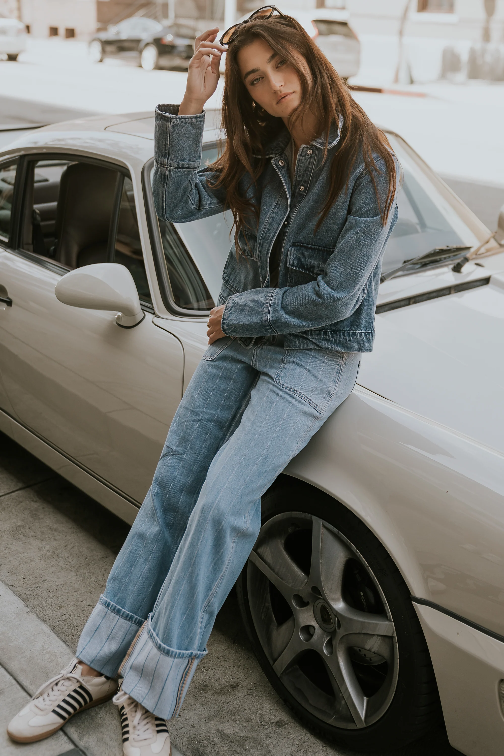Mckell Cuffed Wide Leg Jeans