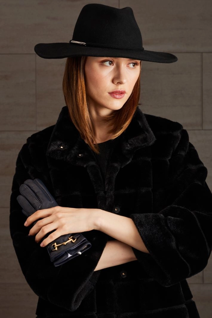 Wool felt hat - BLACK SILVER