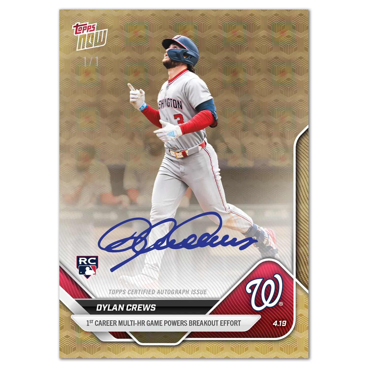 Dylan Crews - 2025 MLB Topps NOW® - Card 87 - LOOK FOR AUTOS