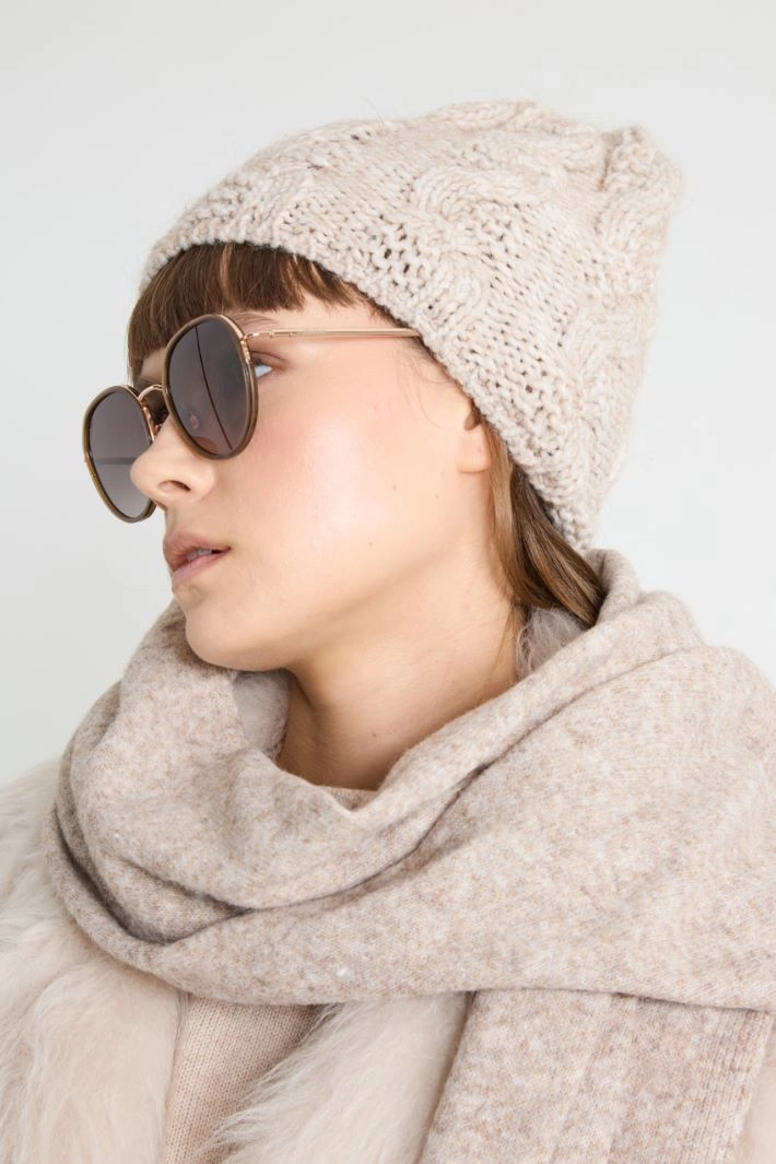 Cable-knit hat - LIGHT DOVE GREY