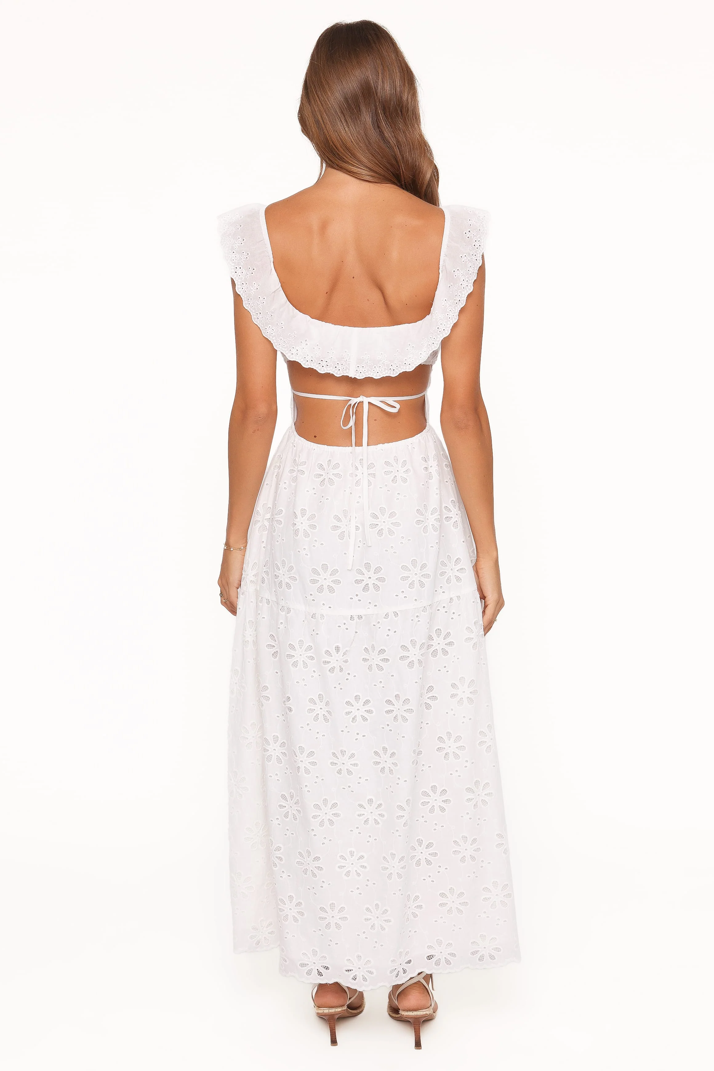 Elwyn Maxi Dress - White Broderie