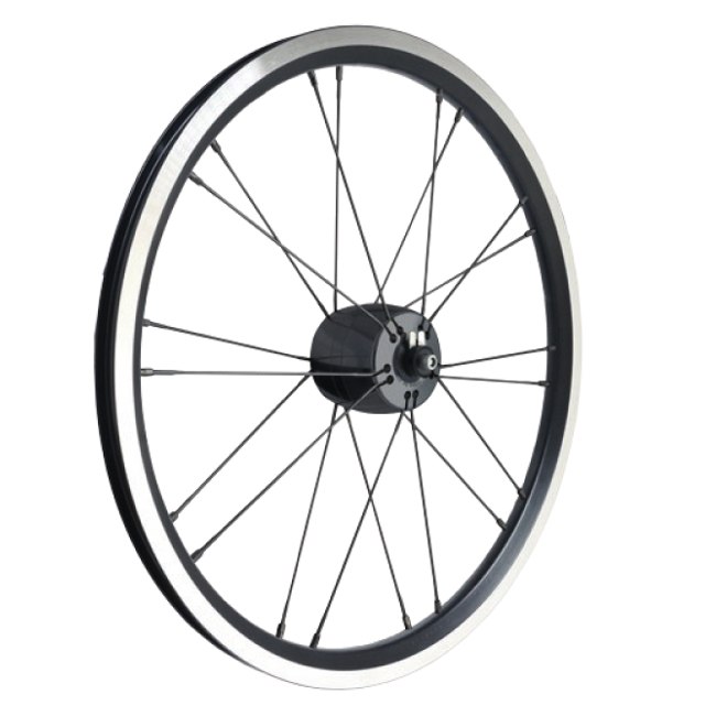 SON - 16 Inches - Front Wheel with XS Hub Dynamo for Brompton - Clincher - 20 Spokes - 8x74mm - black