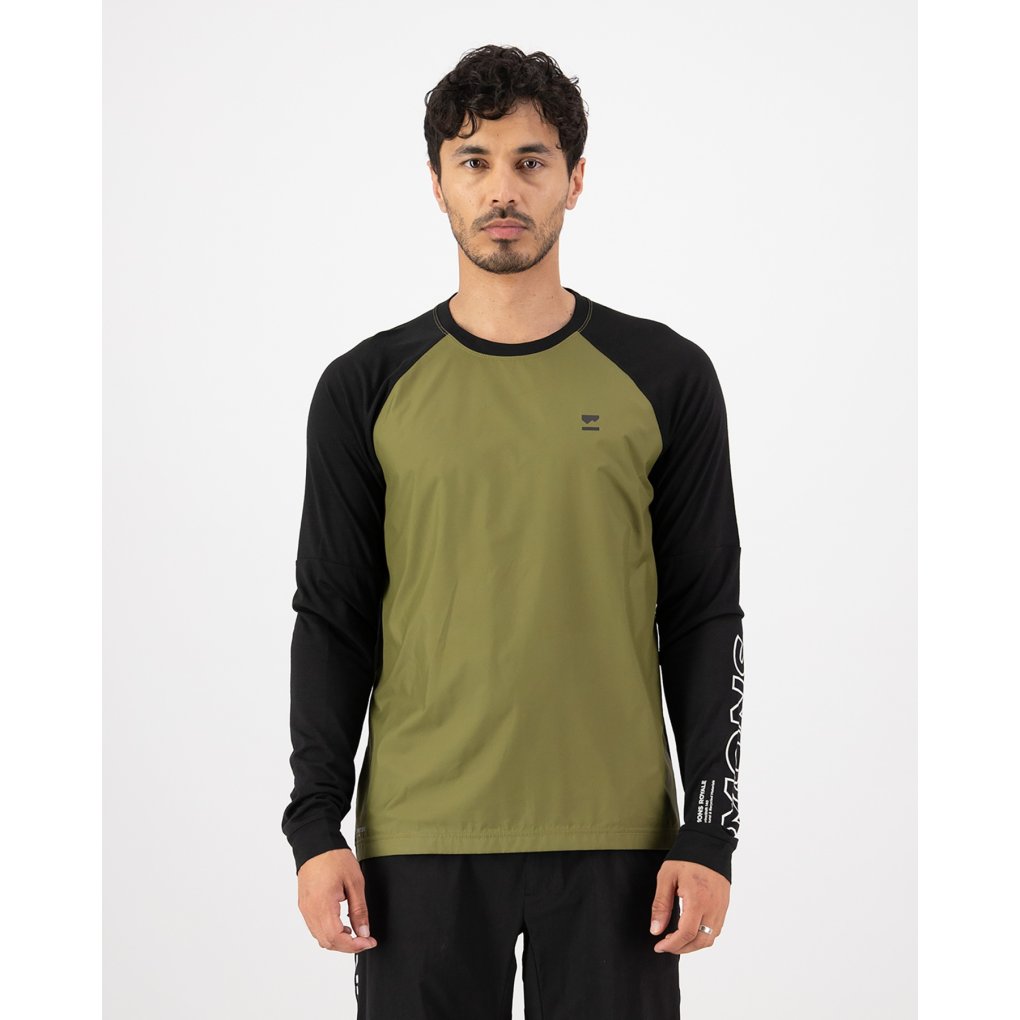 Mons Royale Tarn Merino Wind Bike Jersey Men - fern / black