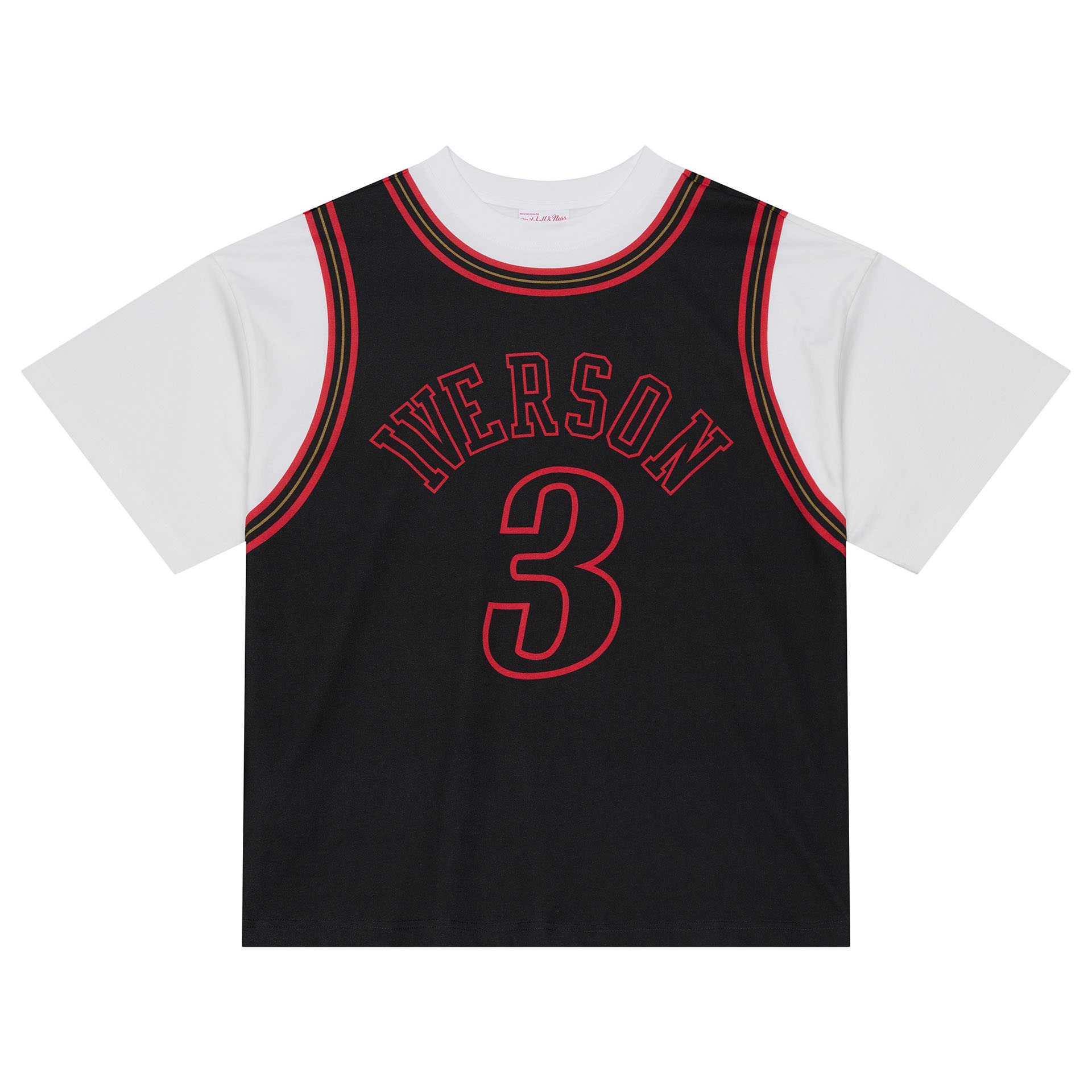 Allen Iverson #3 Philadelphia 76ers Backward Jersey T-Shirt Black