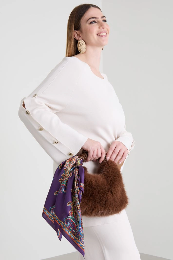 Silk twill scarf - VIOLET