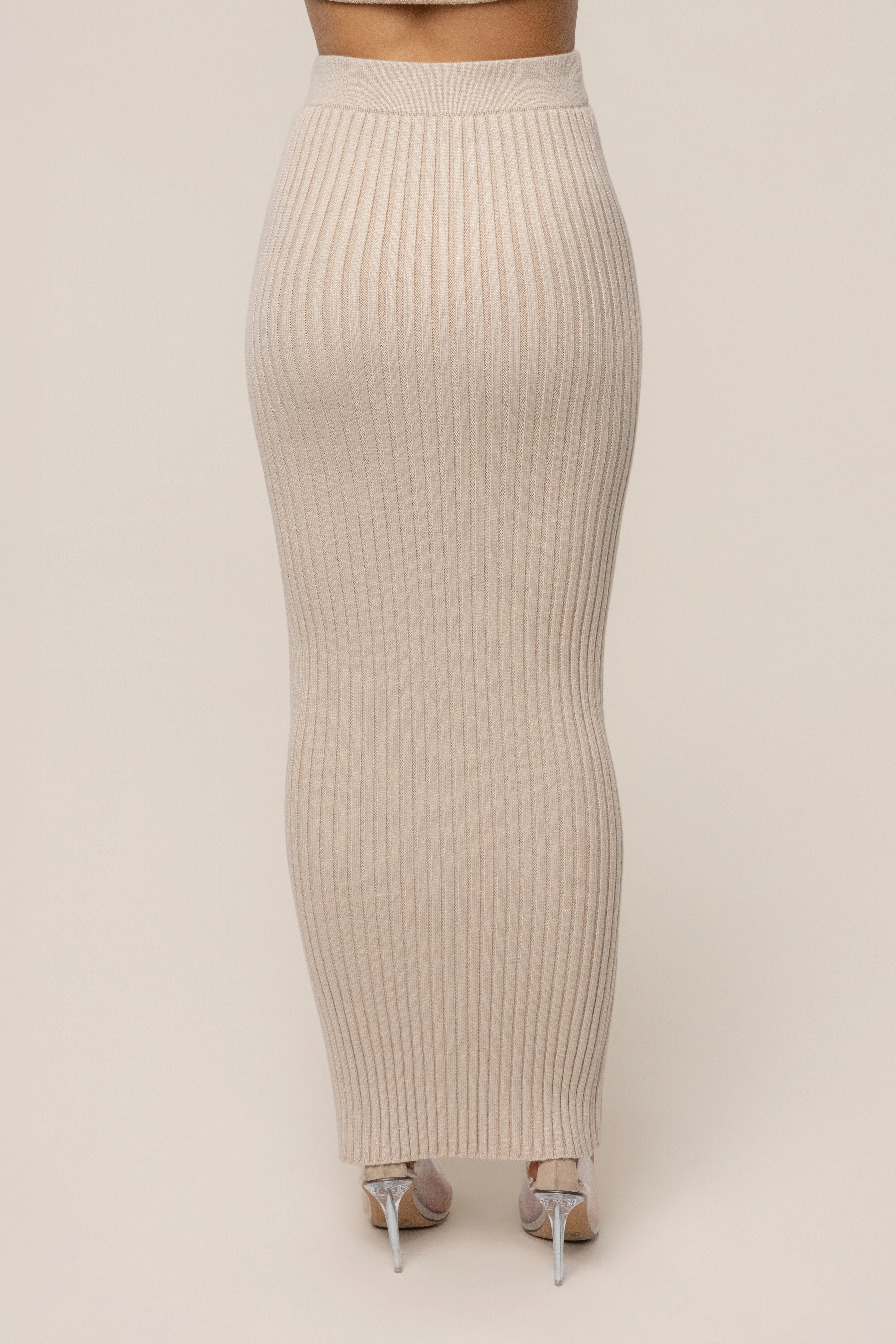 Stone Soft Reset Ribbed Skirt