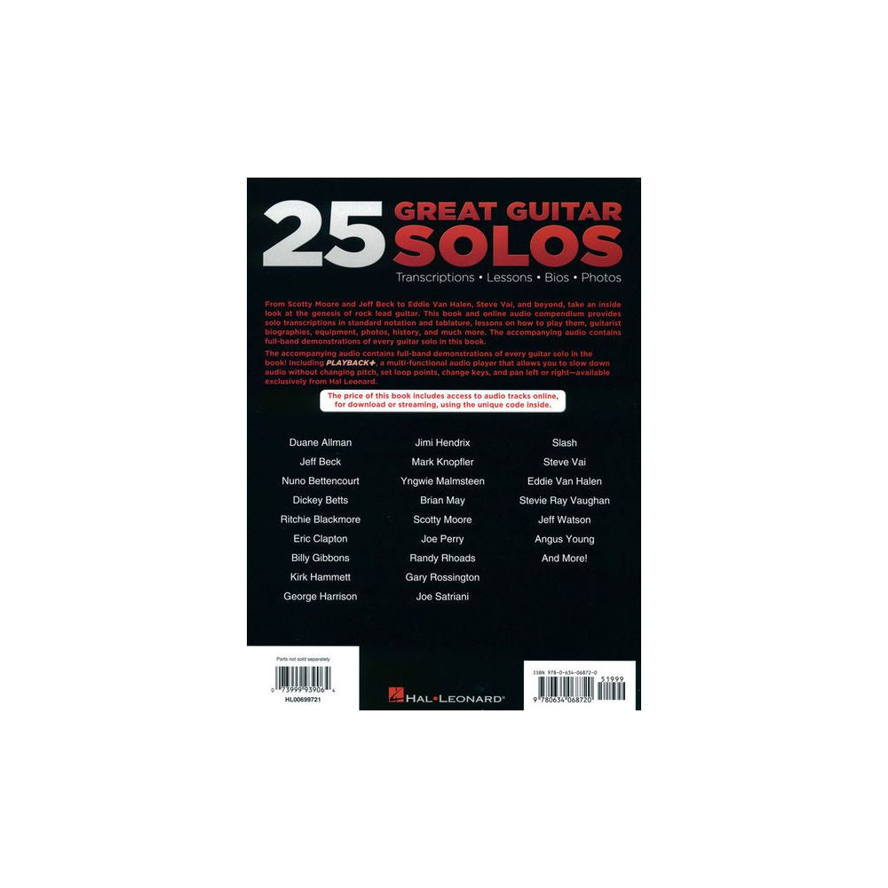 Hal Leonard 25 Great Guitar Solos – Thomann Ireland