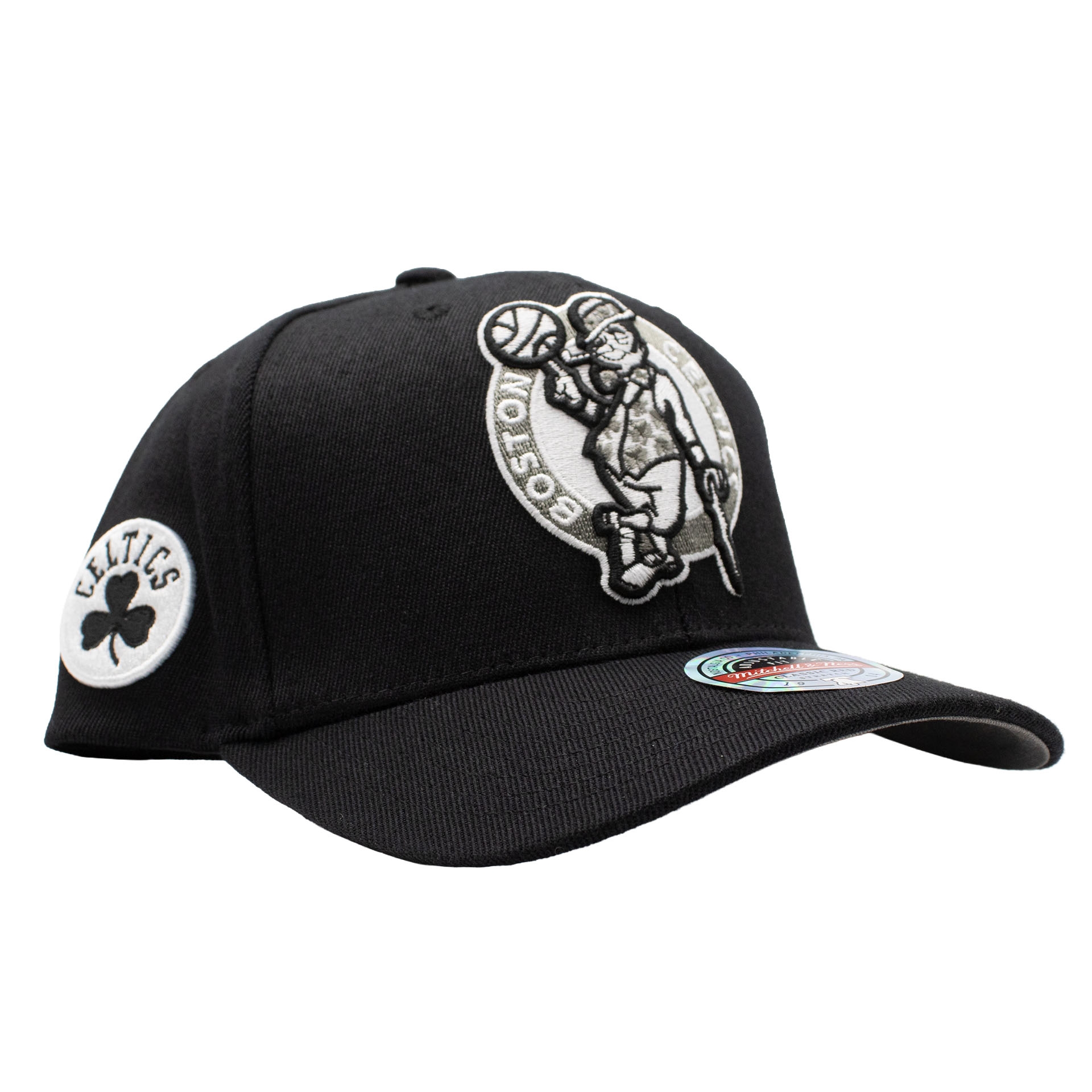 Boston Celtics Monochrome Classic Red Stretch-Snap NBA Cap Black